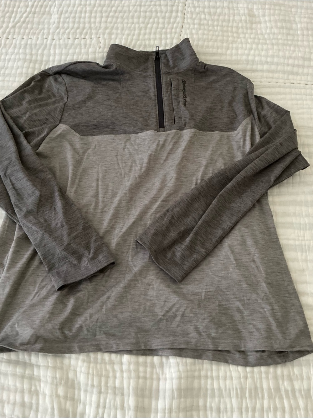 Vineyard Vines Two-Tone Gray Quarter-Zip Pullover